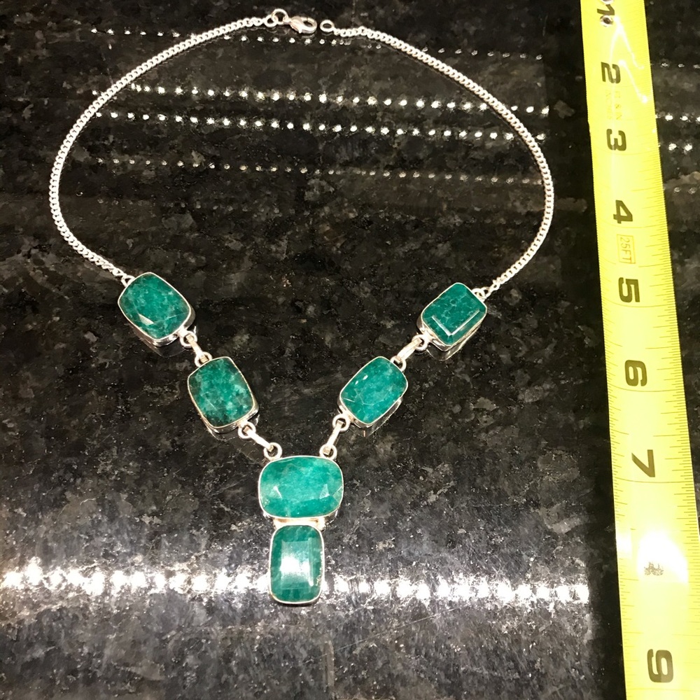 Jade & Sterling Silver 18” Necklace